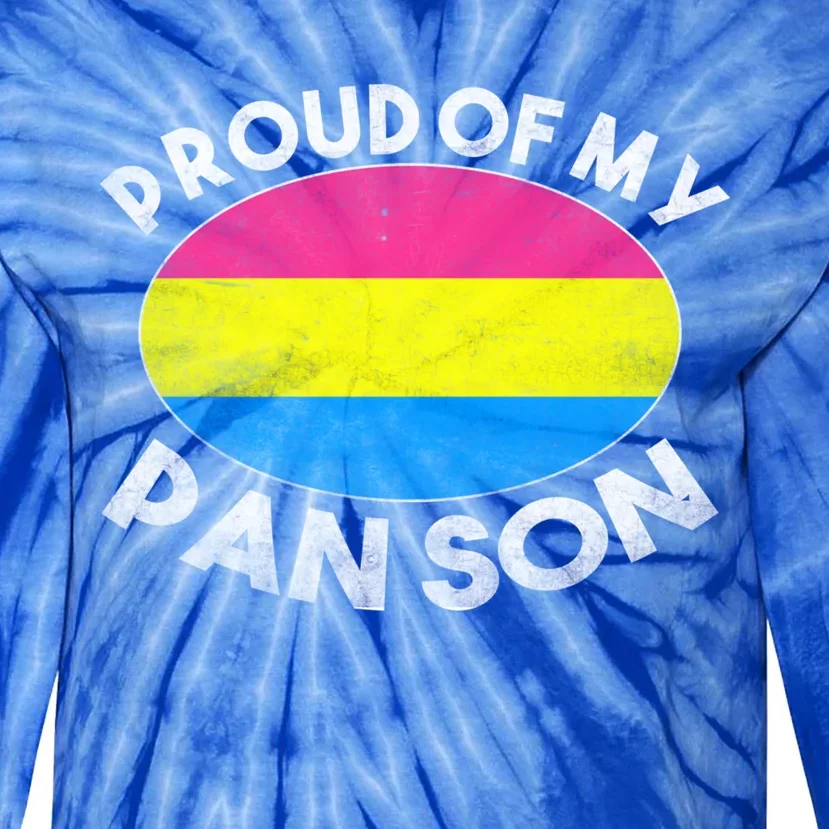 Lgbt Dad Mom Heart Proud Of My Pansexual Son Pan Pride Flag Cool Gift Tie-Dye Long Sleeve Shirt