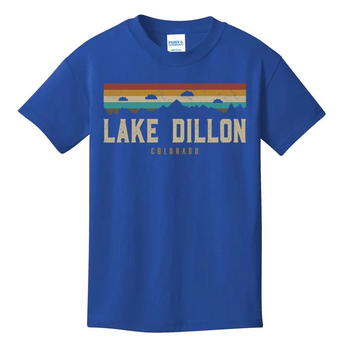 Lake Dillon Mountains Colorado Hiking Outdoors Retro Gift Kids T-Shirt