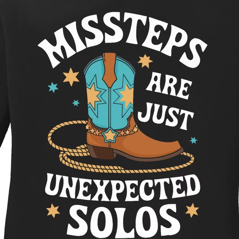 Line Dancing Missteps Are Just Unexpected Solos Line Dancer Ladies Long Sleeve Shirt