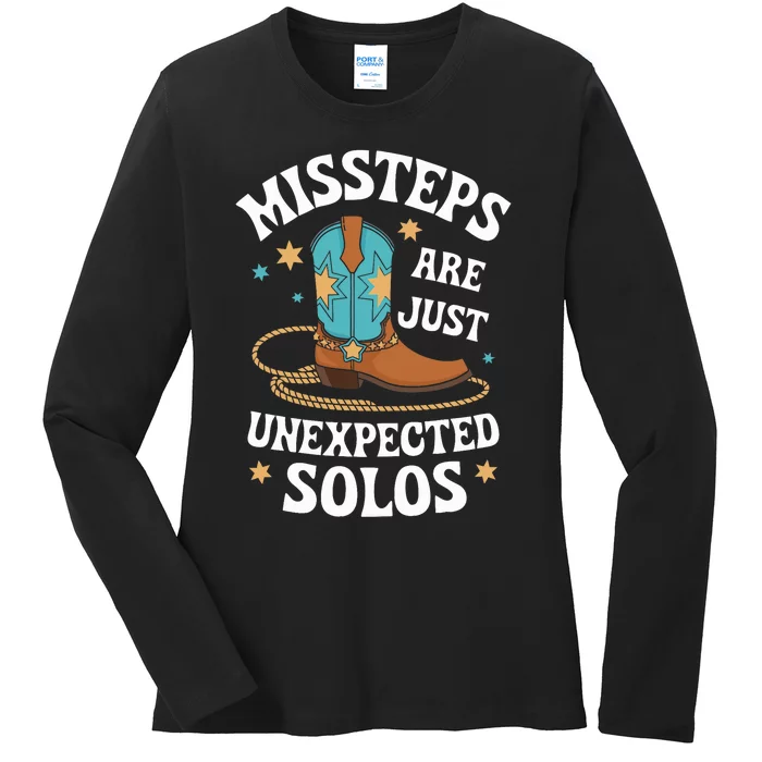 Line Dancing Missteps Are Just Unexpected Solos Line Dancer Ladies Long Sleeve Shirt