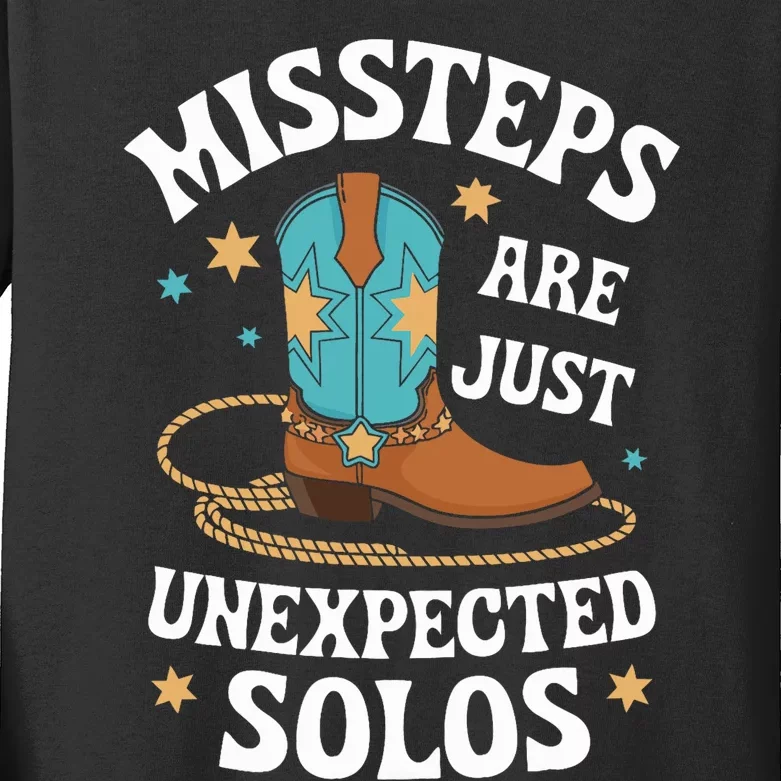 Line Dancing Missteps Are Just Unexpected Solos Line Dancer Kids Long Sleeve Shirt