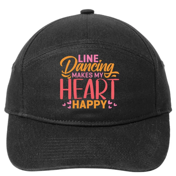 Line Dancing Makes My Heart Happy 7-Panel Snapback Hat