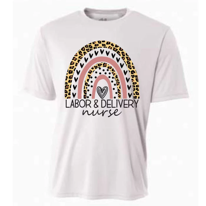 Labor & Delivery Nurse Leopard Rainbow Nursing Nurse Week Cooling Performance Crew T-Shirt