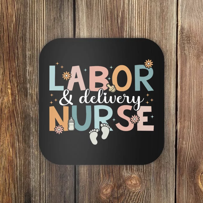 Labor & Delivery Nurse Leopard Rainbow Nursing Nurse Week Coaster