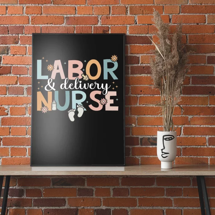 Labor & Delivery Nurse Leopard Rainbow Nursing Nurse Week Poster