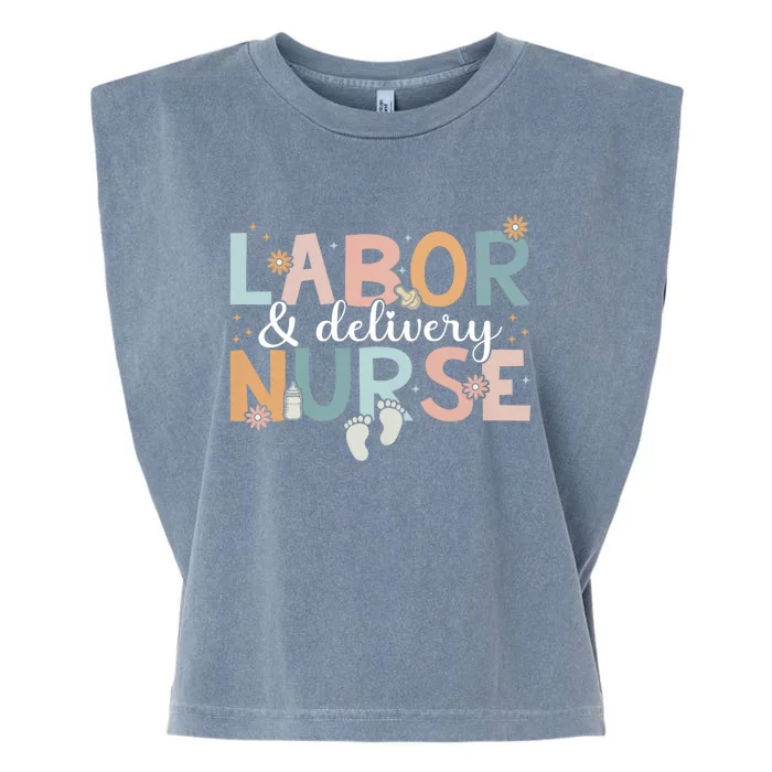 Labor & Delivery Nurse Leopard Rainbow Nursing Nurse Week Garment-Dyed Women's Muscle Tee