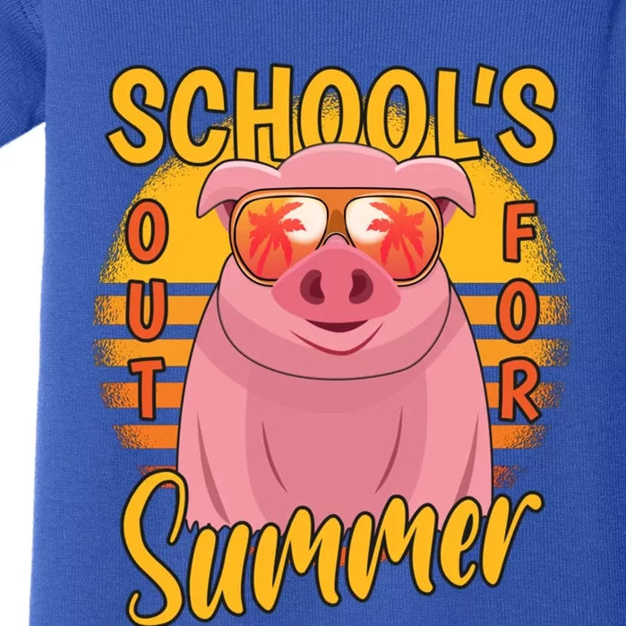 Last Day Of School's Out For Summer Vacation Pig Gift Baby Bodysuit