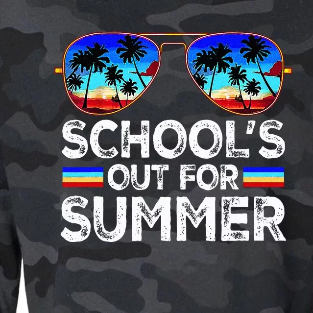 Last Day Of School Schools Out For Summer Cropped Pullover Crew