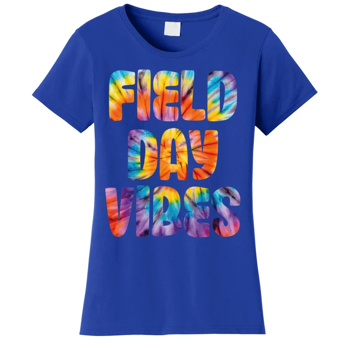 Last Day Of School Field Day Teacher Tie Dye Field Day Vibes Gift Women's T-Shirt