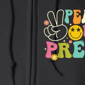 Last Day Of School Peace Out PreSchool Pre K Teacher Full Zip Hoodie