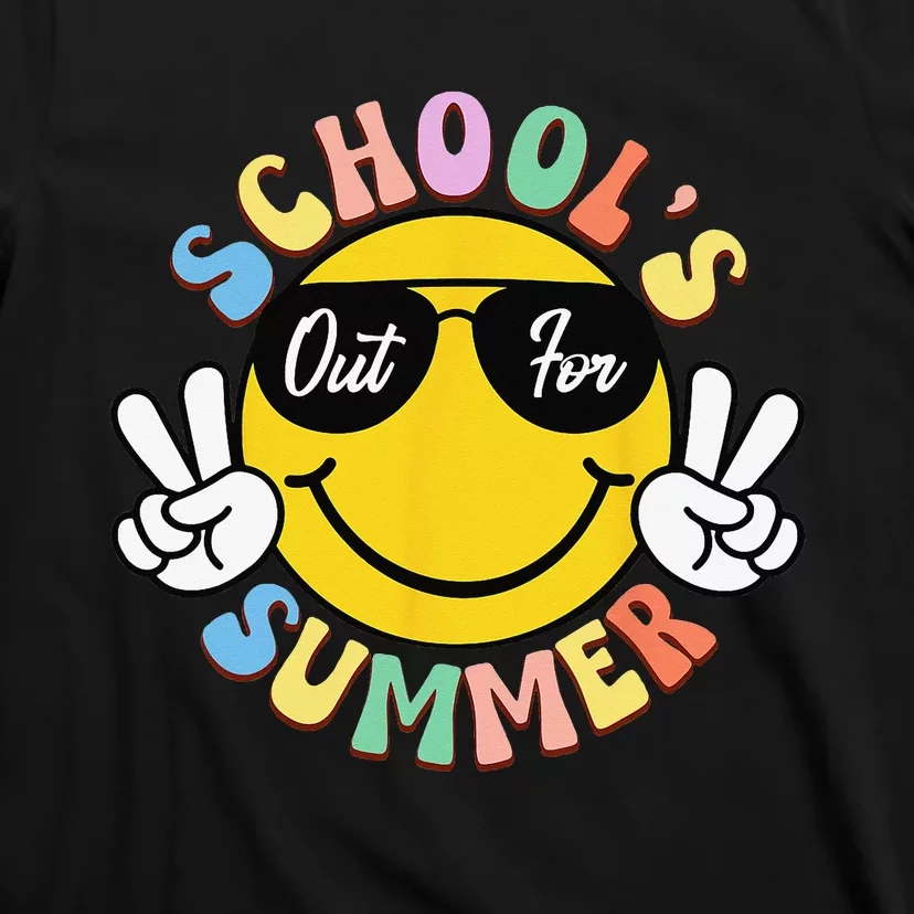 Last Day Of School Graduation Groovy Schools Out For Summer T-Shirt