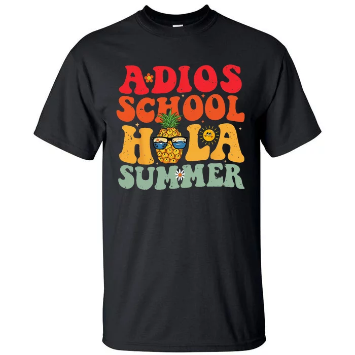 Last day of school teacher Adios School Hola Summer Teacher Tall T-Shirt