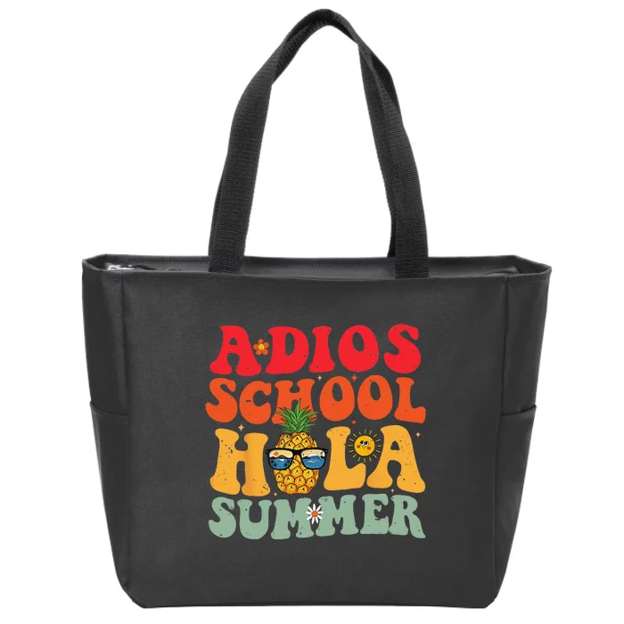 Last day of school teacher Adios School Hola Summer Teacher Zip Tote Bag