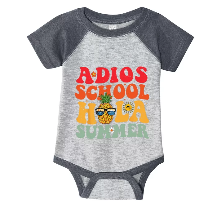 Last day of school teacher Adios School Hola Summer Teacher Infant Baby Jersey Bodysuit