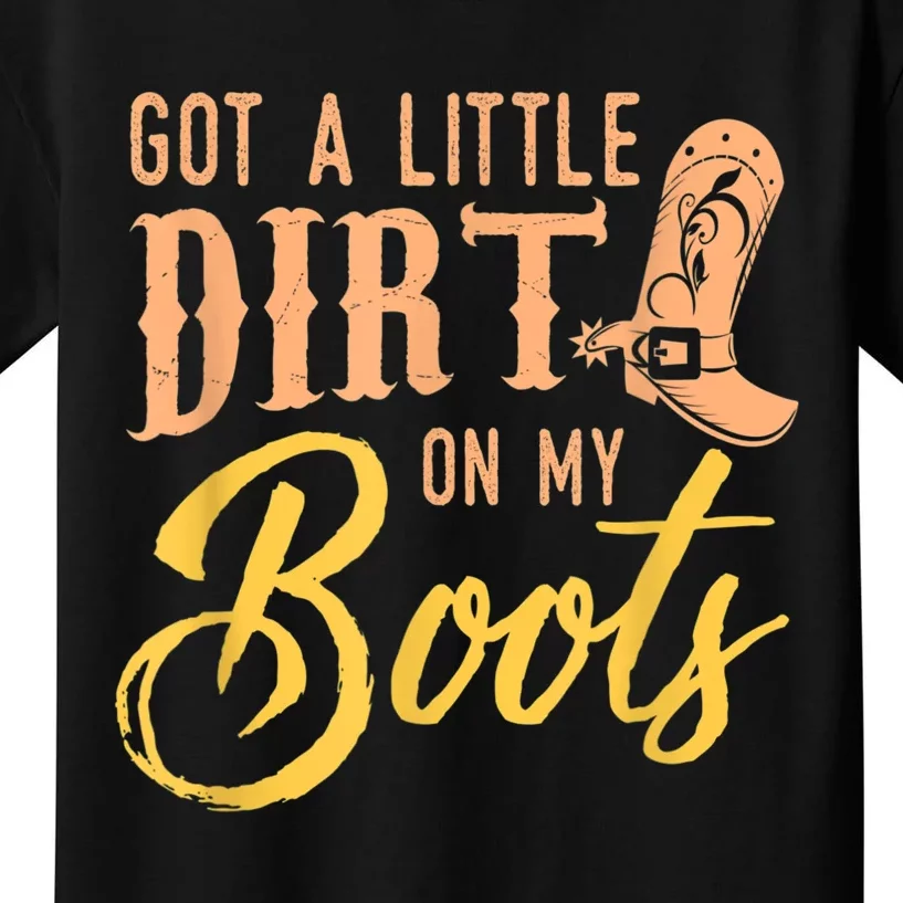 Little Dirt On My Boots Country Music Love Kids T-Shirt