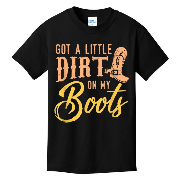 Little Dirt On My Boots Country Music Love Kids T-Shirt