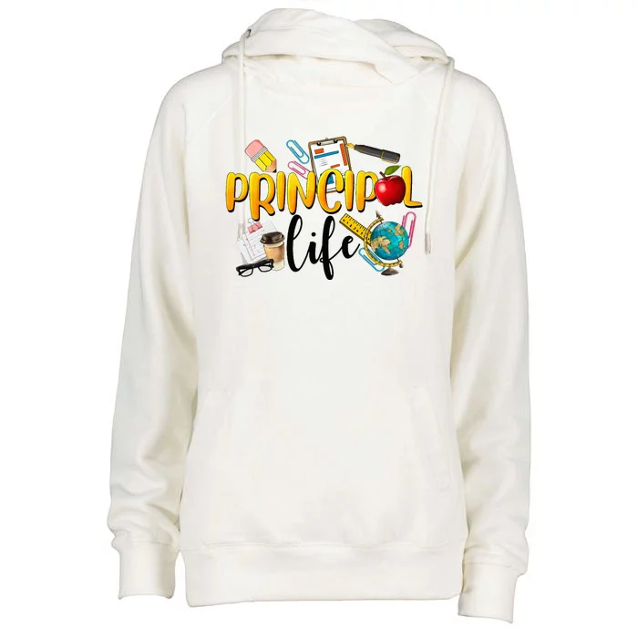 Last Day Of School Principal Life End Of Year Summer Vibes Womens Funnel Neck Pullover Hood