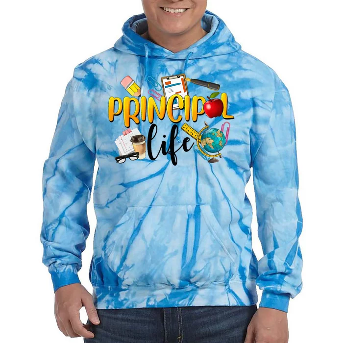 Last Day Of School Principal Life End Of Year Summer Vibes Tie Dye Hoodie