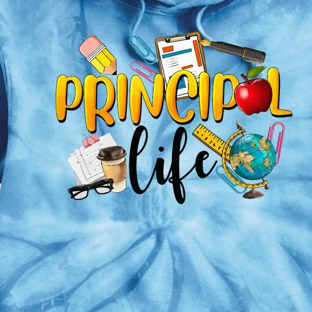 Last Day Of School Principal Life End Of Year Summer Vibes Tie Dye Hoodie