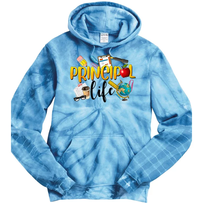 Last Day Of School Principal Life End Of Year Summer Vibes Tie Dye Hoodie