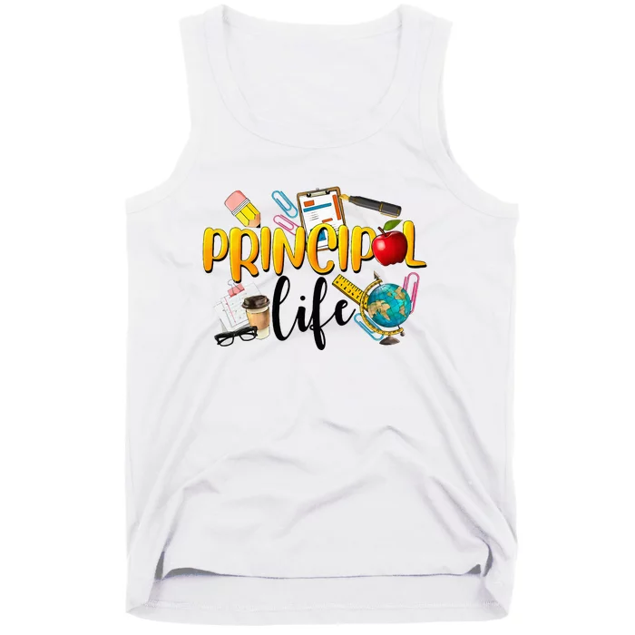 Last Day Of School Principal Life End Of Year Summer Vibes Tank Top