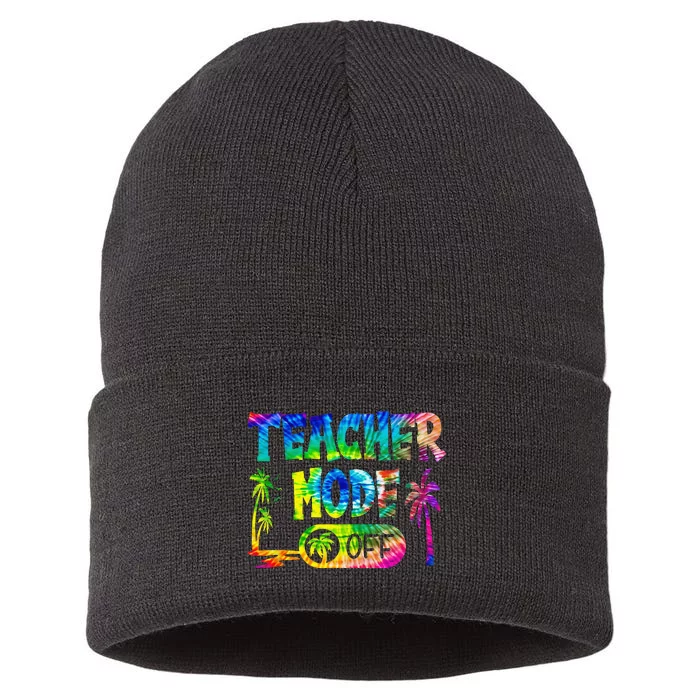 Last Day of School teacher mode off Teacher Sustainable Knit Beanie