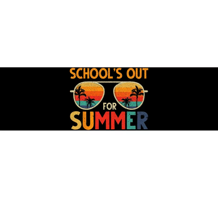 Last Day Of School Retro Schools Out For Summer Teacher Bumper Sticker