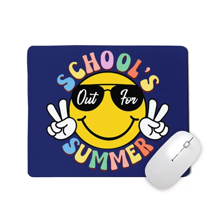 Last Day Of School Graduation Groovy Schools Out For Summer Mousepad