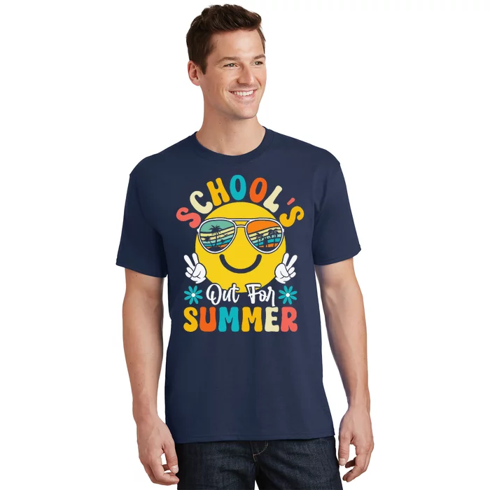 Last Day Of School Graduation Groovy Schools Out For Summer T-Shirt