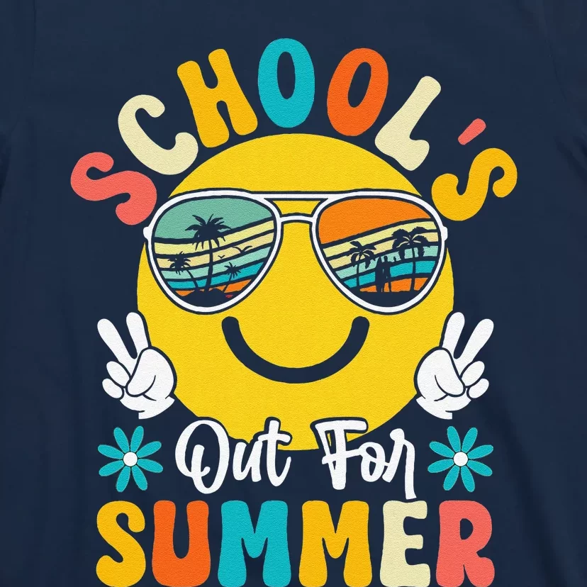 Last Day Of School Graduation Groovy Schools Out For Summer T-Shirt