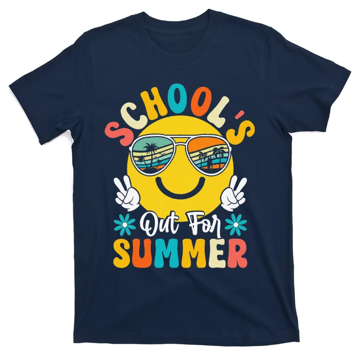 Last Day Of School Graduation Groovy Schools Out For Summer T-Shirt