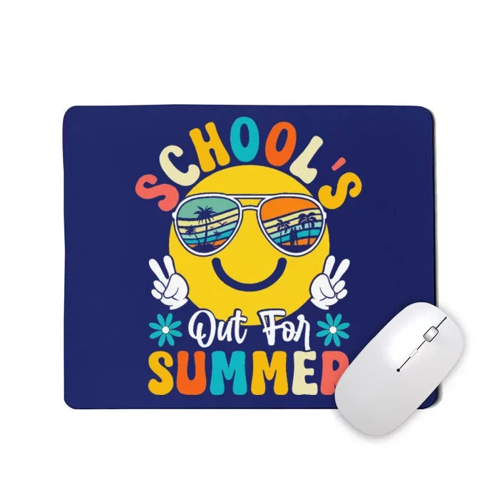 Last Day Of School Graduation Groovy Schools Out For Summer Mousepad