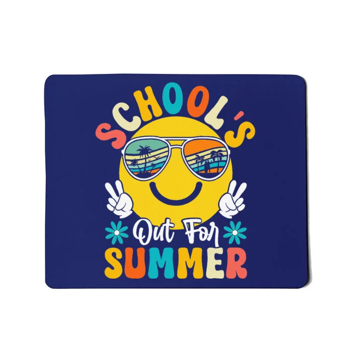 Last Day Of School Graduation Groovy Schools Out For Summer Mousepad