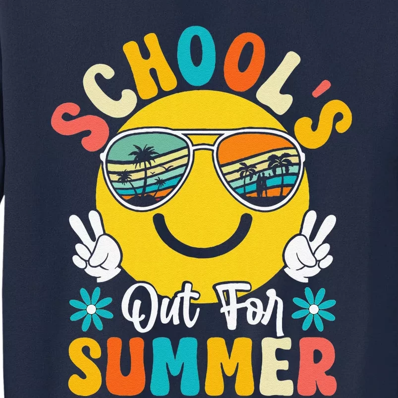 Last Day Of School Graduation Groovy Schools Out For Summer Tall Sweatshirt