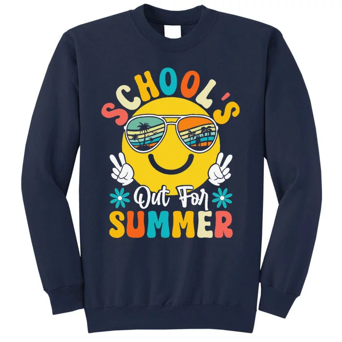 Last Day Of School Graduation Groovy Schools Out For Summer Tall Sweatshirt