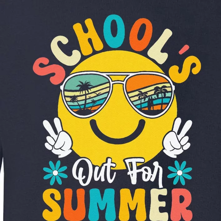 Last Day Of School Graduation Groovy Schools Out For Summer Toddler Sweatshirt