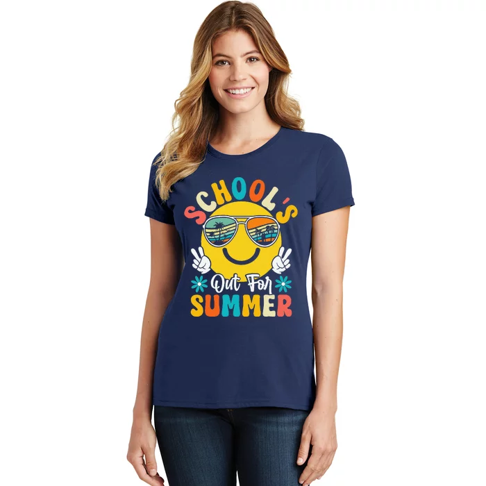 Last Day Of School Graduation Groovy Schools Out For Summer Women's T-Shirt