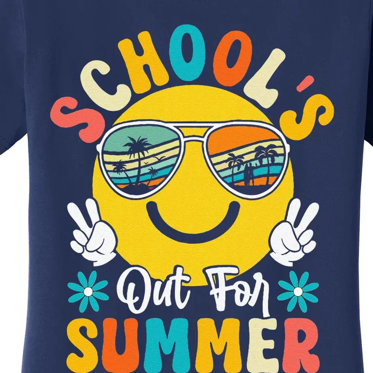 Last Day Of School Graduation Groovy Schools Out For Summer Women's T-Shirt