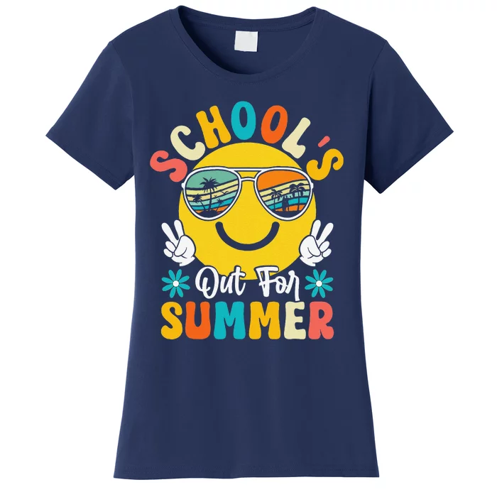 Last Day Of School Graduation Groovy Schools Out For Summer Women's T-Shirt