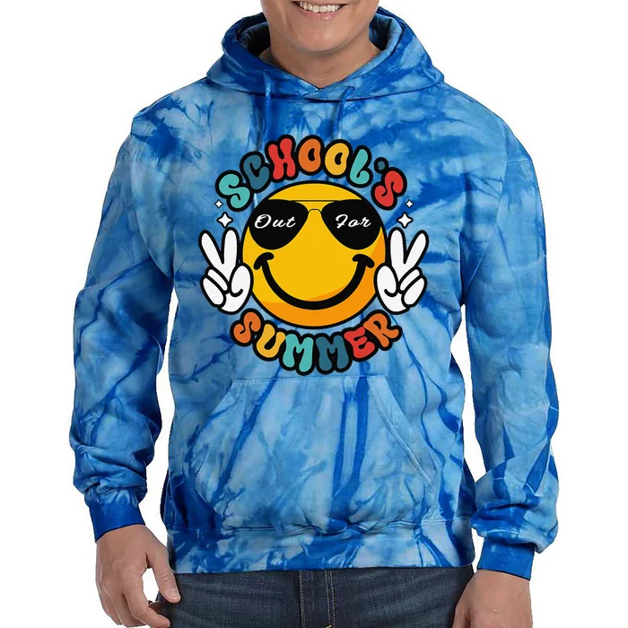 Last Day Of School Groovy Graduation SchoolS Out For Summer Tie Dye Hoodie