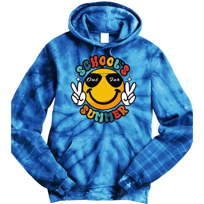 Last Day Of School Groovy Graduation SchoolS Out For Summer Tie Dye Hoodie