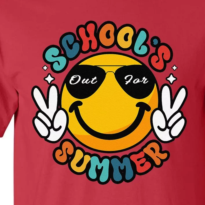 Last Day Of School Groovy Graduation SchoolS Out For Summer Tall T-Shirt