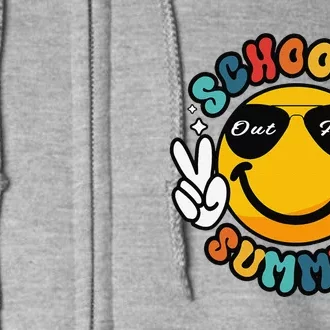 Last Day Of School Groovy Graduation SchoolS Out For Summer Full Zip Hoodie