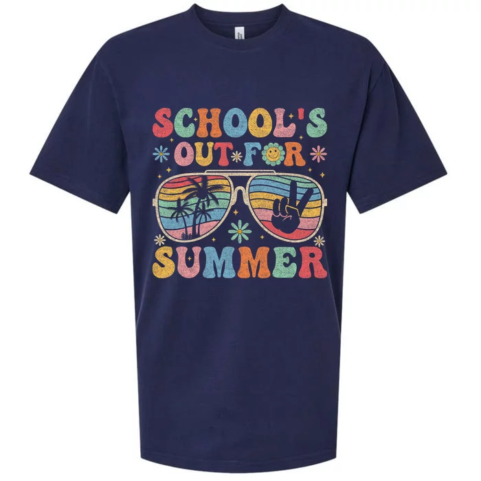 Last Day Of Schools Out For Summer Vacation Teachers Sueded Cloud Jersey T-Shirt