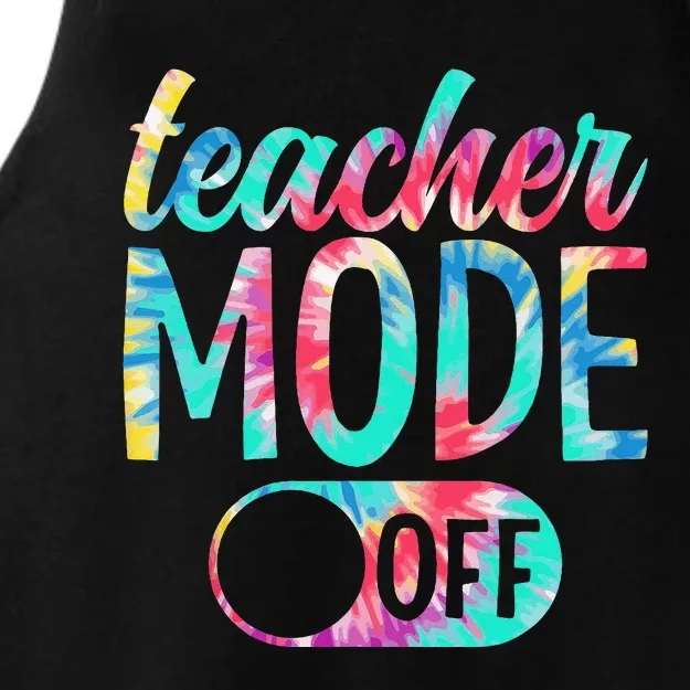 Last Day of School teacher mode off Teacher Ladies Tri-Blend Wicking Tank