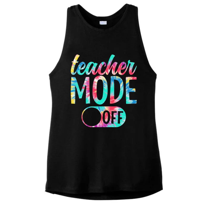 Last Day of School teacher mode off Teacher Ladies Tri-Blend Wicking Tank