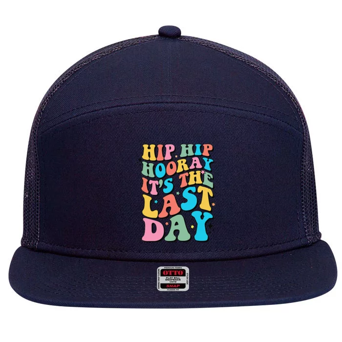 Last Day Of School Hello Summer Teacher Gift 7 Panel Mesh Trucker Snapback Hat