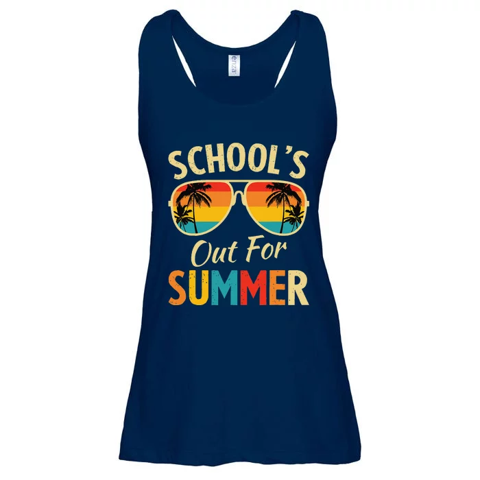 Last Day Of School Retro Schools Out For Summer Teacher Ladies Essential Flowy Tank