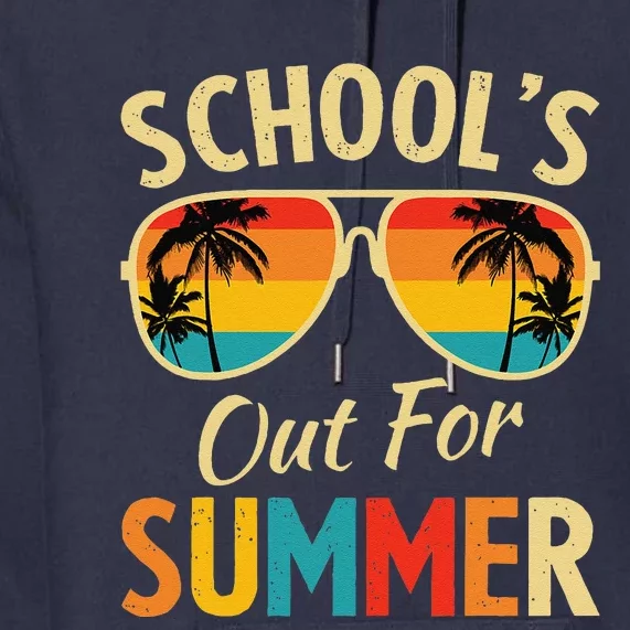 Last Day Of School Retro Schools Out For Summer Teacher Premium Hoodie