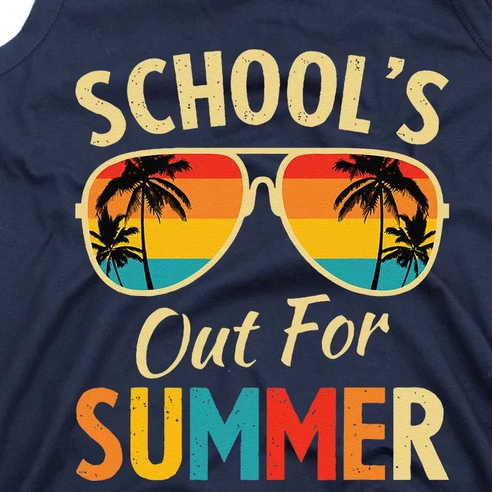 Last Day Of School Retro Schools Out For Summer Teacher Tank Top